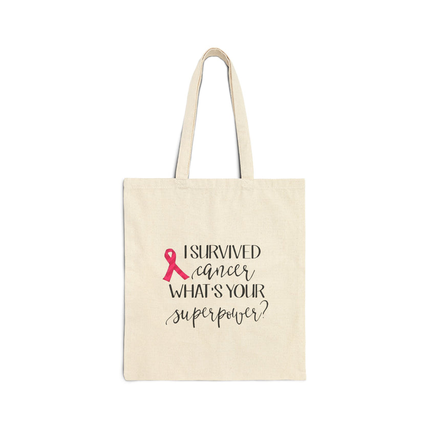 I Survived Cancer, What is your Superpower? - Cotton Canvas Tote Bag