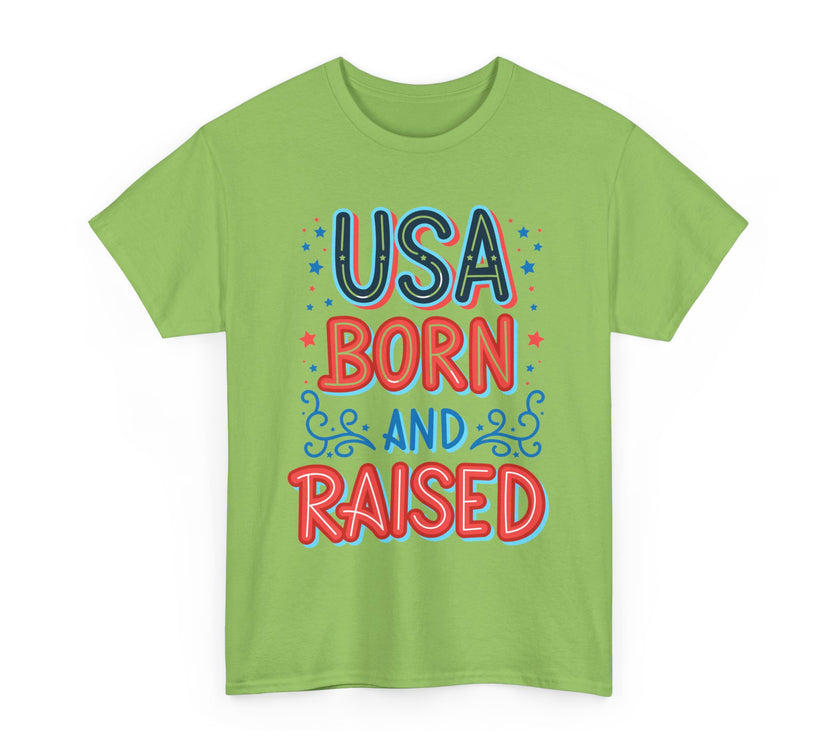 USA Born and Raised - Unisex Heavy Cotton Tee