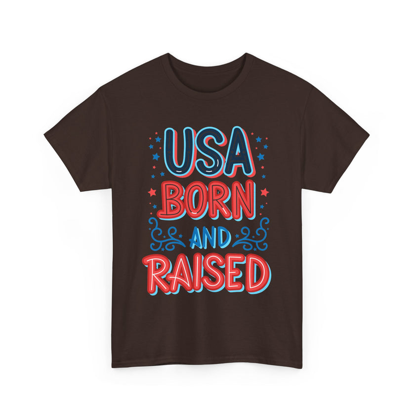 USA Born and Raised - Unisex Heavy Cotton Tee