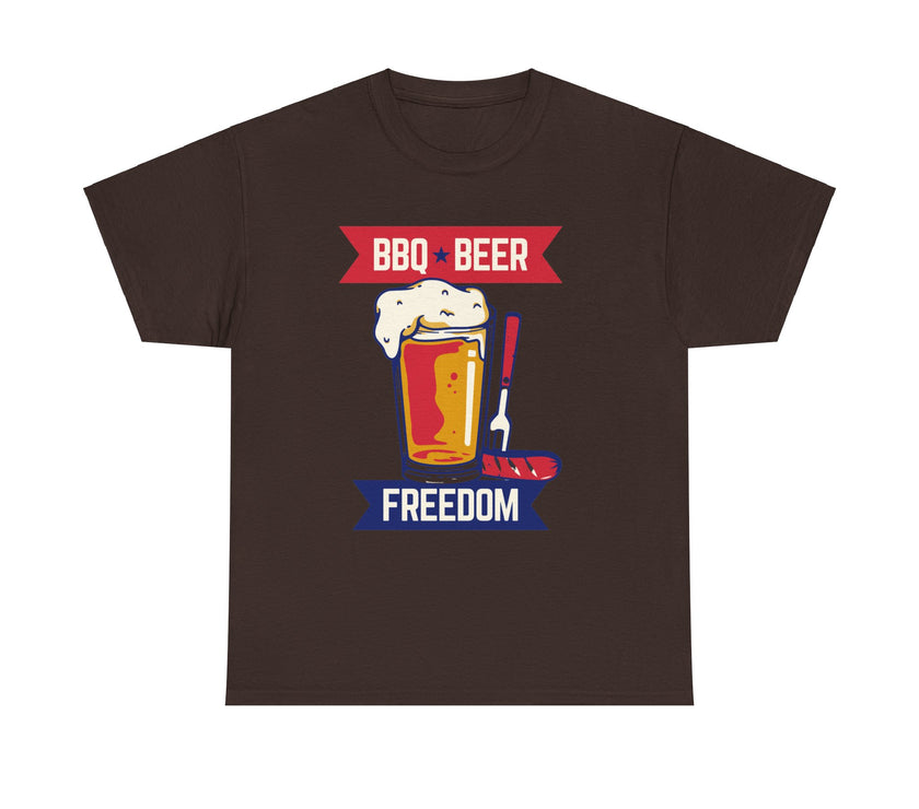 BBQ, Beer & Freedom - Unisex Heavy Cotton Tee