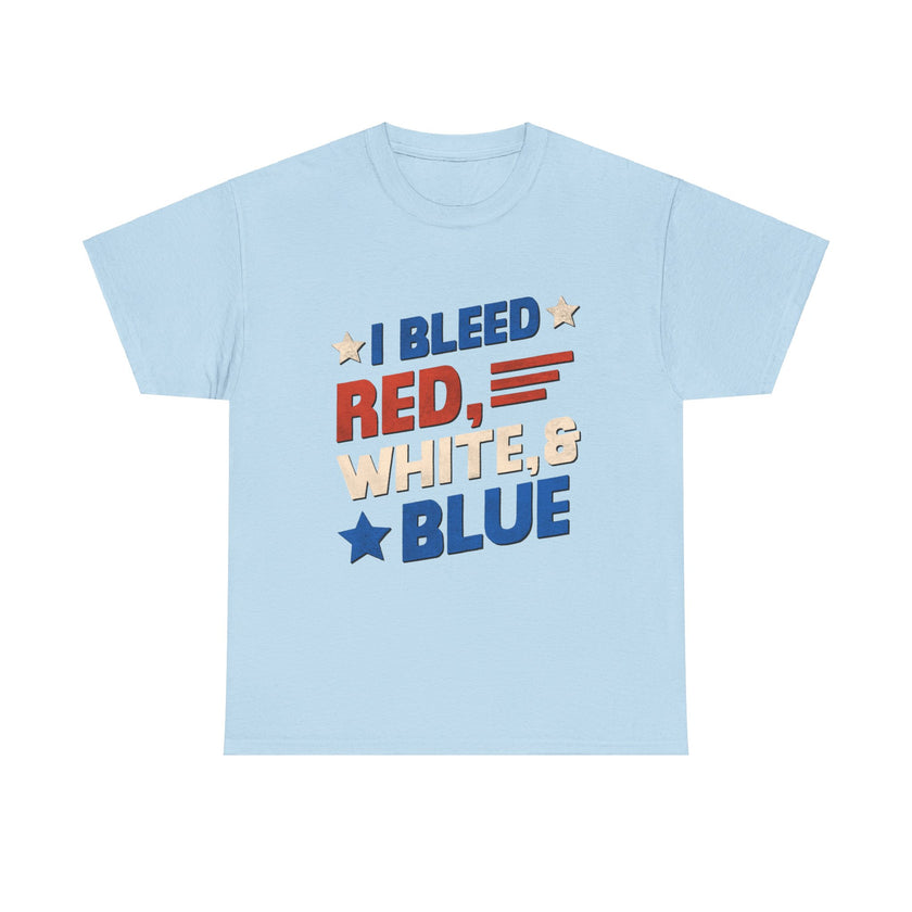 I Bleed red, blue and white - Unisex Heavy Cotton Tee