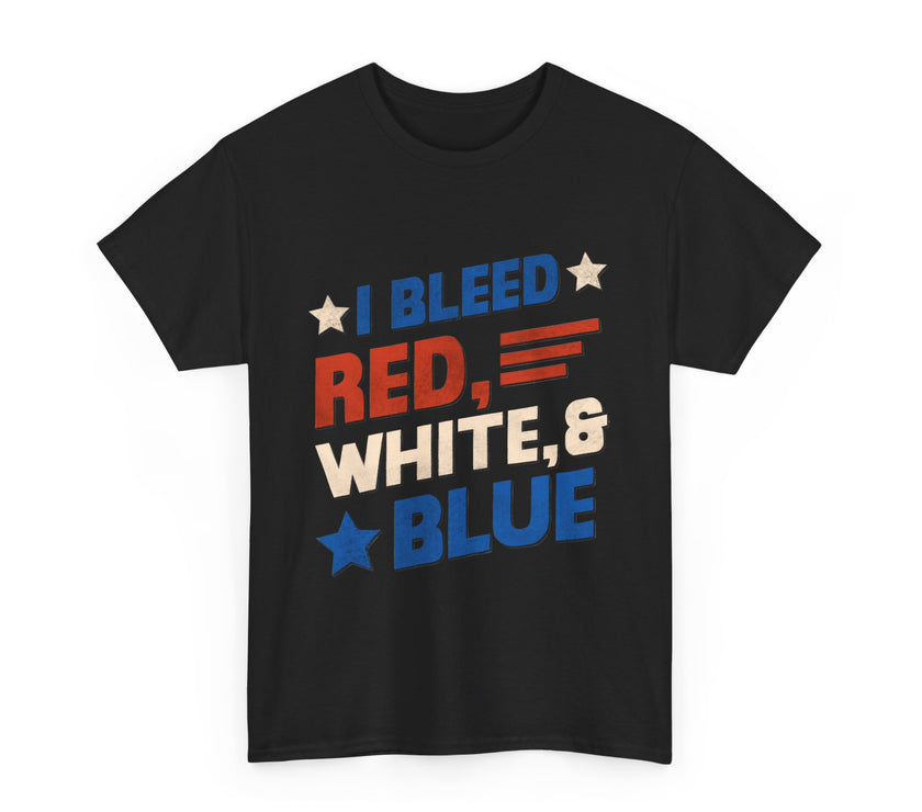 I Bleed red, blue and white - Unisex Heavy Cotton Tee