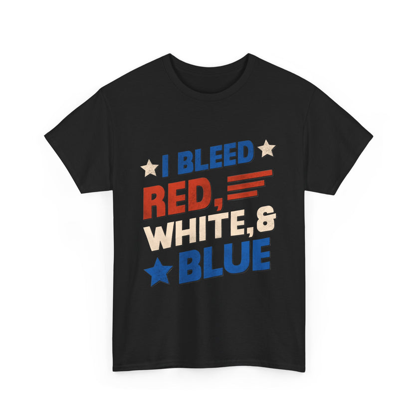 I Bleed red, blue and white - Unisex Heavy Cotton Tee