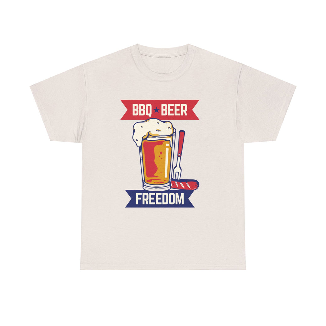 BBQ, Beer & Freedom - Unisex Heavy Cotton Tee