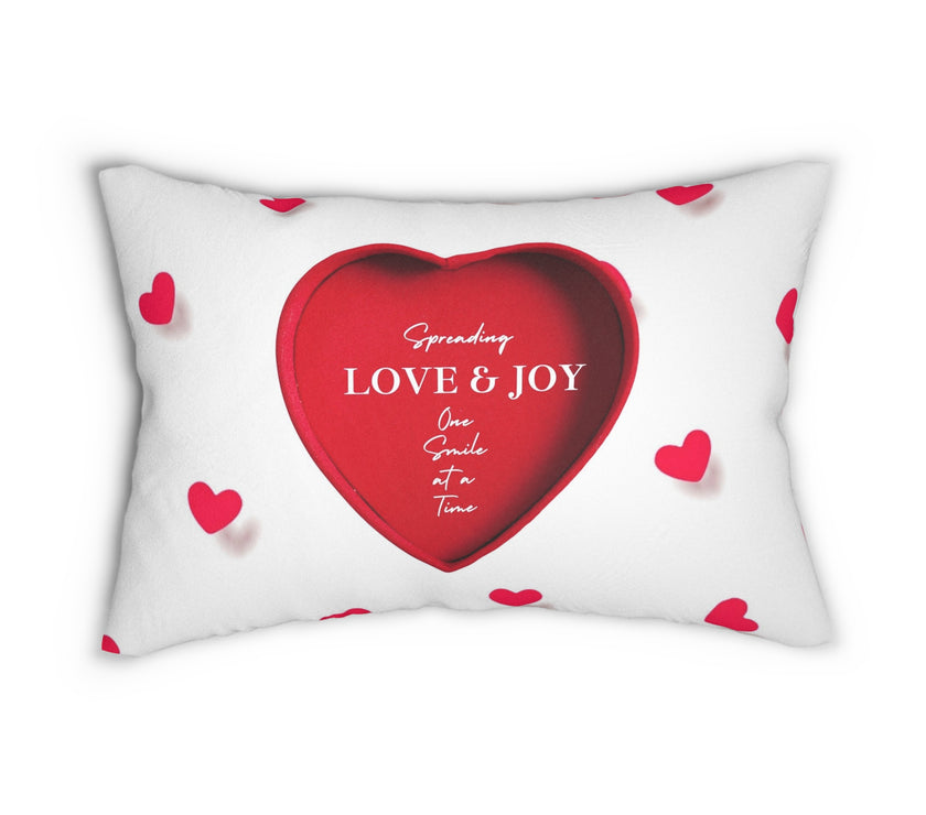 "Spreading Love & Joy, One Smile at a Time" Spun Polyester Lumbar Pillow