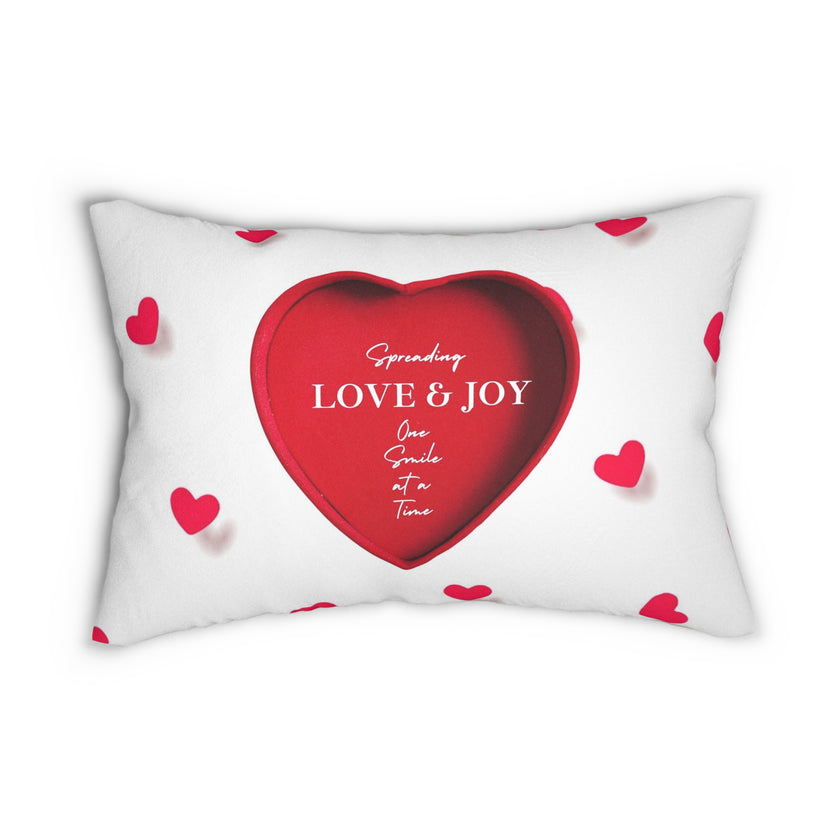 "Spreading Love & Joy, One Smile at a Time" Spun Polyester Lumbar Pillow