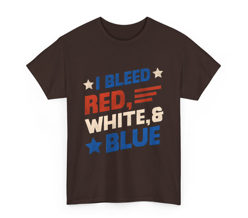 I Bleed red, blue and white - Unisex Heavy Cotton Tee