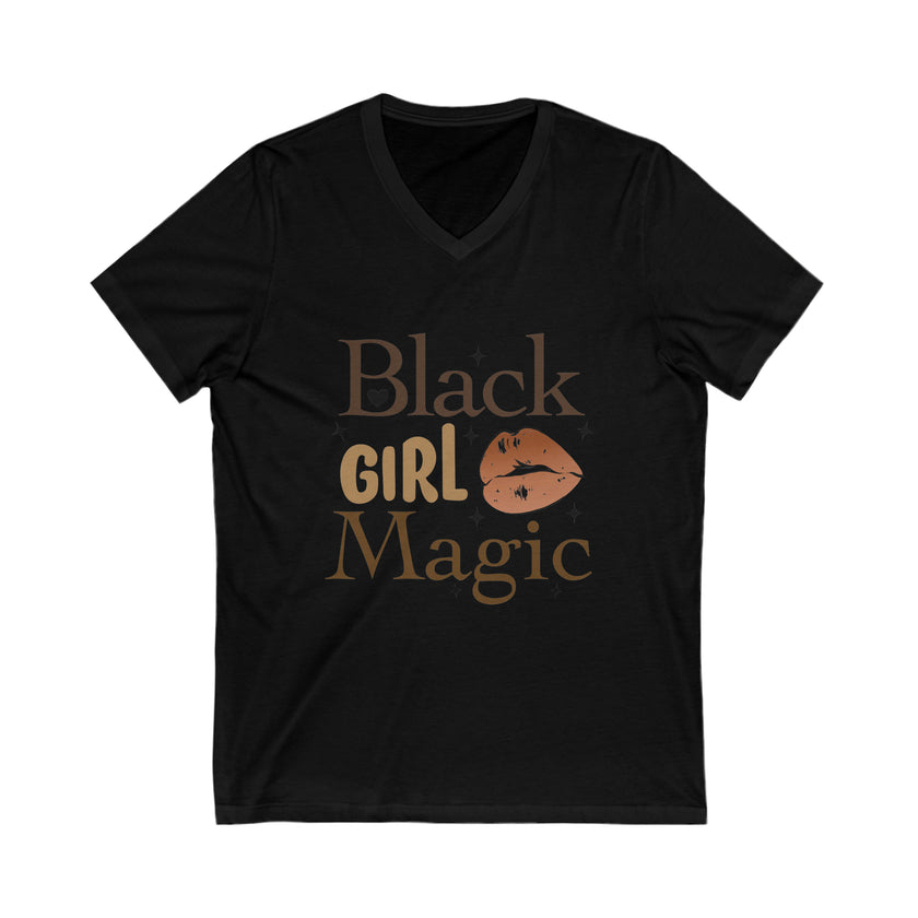 "Black Girl Magic" Women Jersey Short Sleeve V-Neck Tee