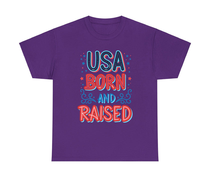 USA Born and Raised - Unisex Heavy Cotton Tee