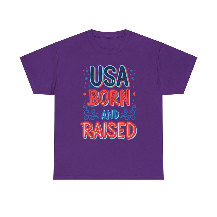 USA Born and Raised - Unisex Heavy Cotton Tee