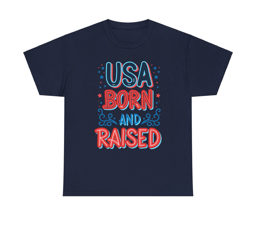 USA Born and Raised - Unisex Heavy Cotton Tee