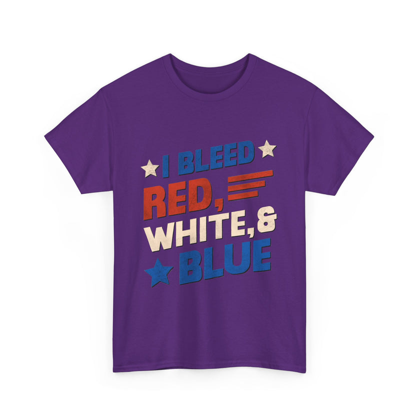 I Bleed red, blue and white - Unisex Heavy Cotton Tee