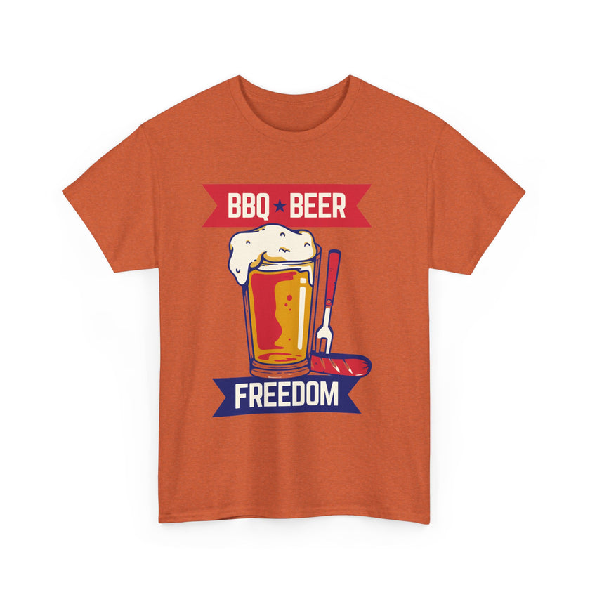 BBQ, Beer & Freedom - Unisex Heavy Cotton Tee