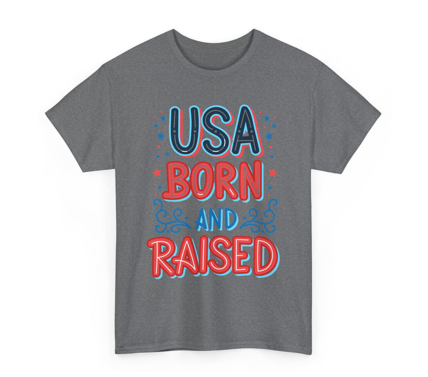 USA Born and Raised - Unisex Heavy Cotton Tee