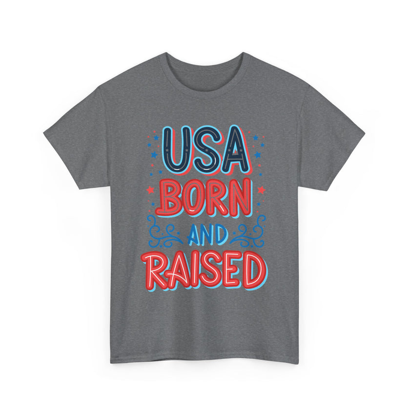 USA Born and Raised - Unisex Heavy Cotton Tee