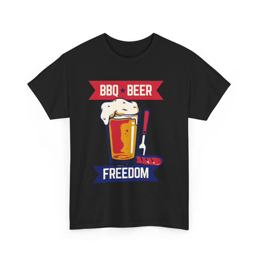 BBQ, Beer & Freedom - Unisex Heavy Cotton Tee