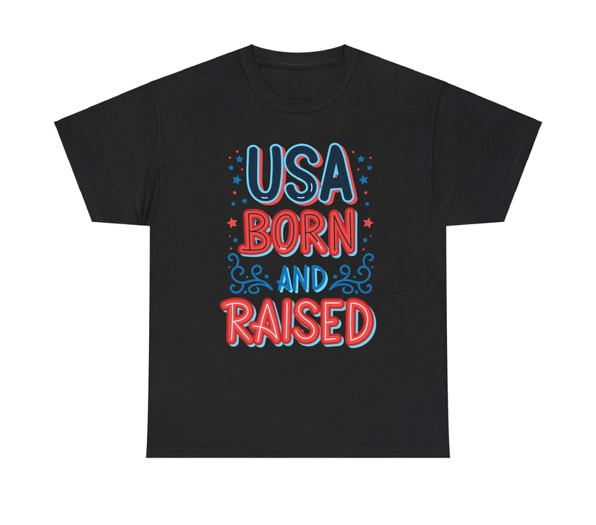 USA Born and Raised - Unisex Heavy Cotton Tee