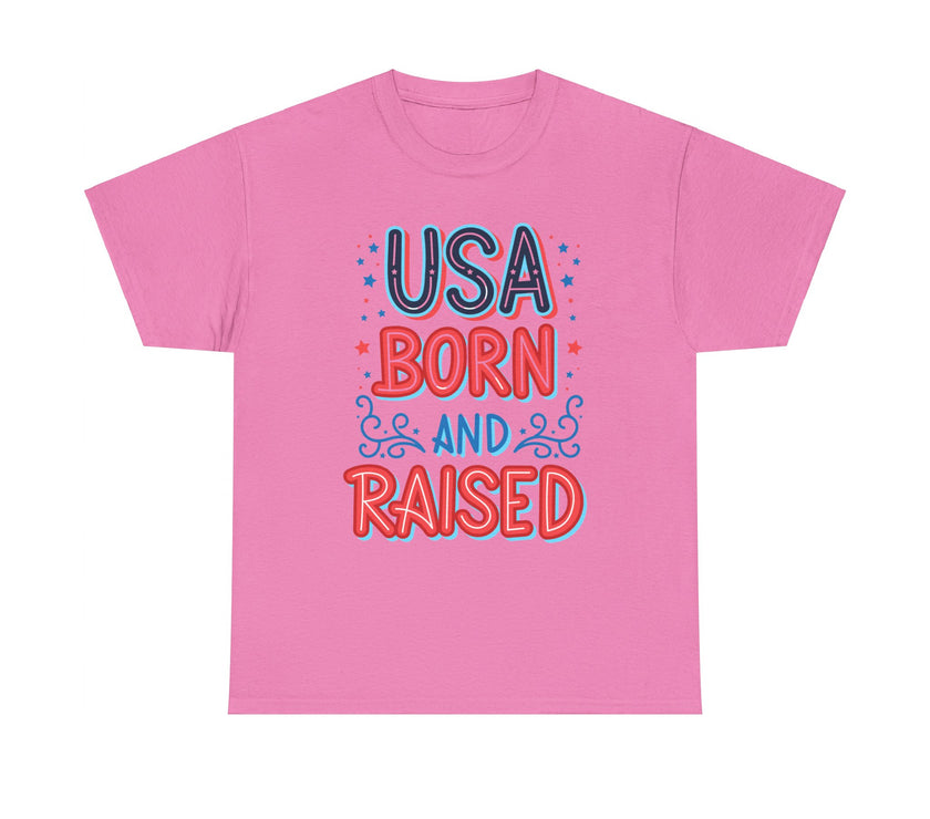 USA Born and Raised - Unisex Heavy Cotton Tee